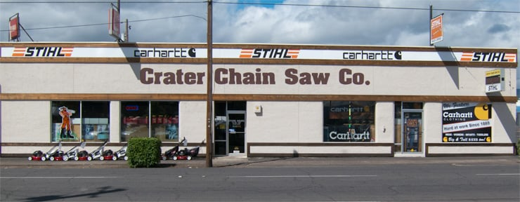 Crater Chain Saw Co. storefront on North Riverside Avenue in Medford